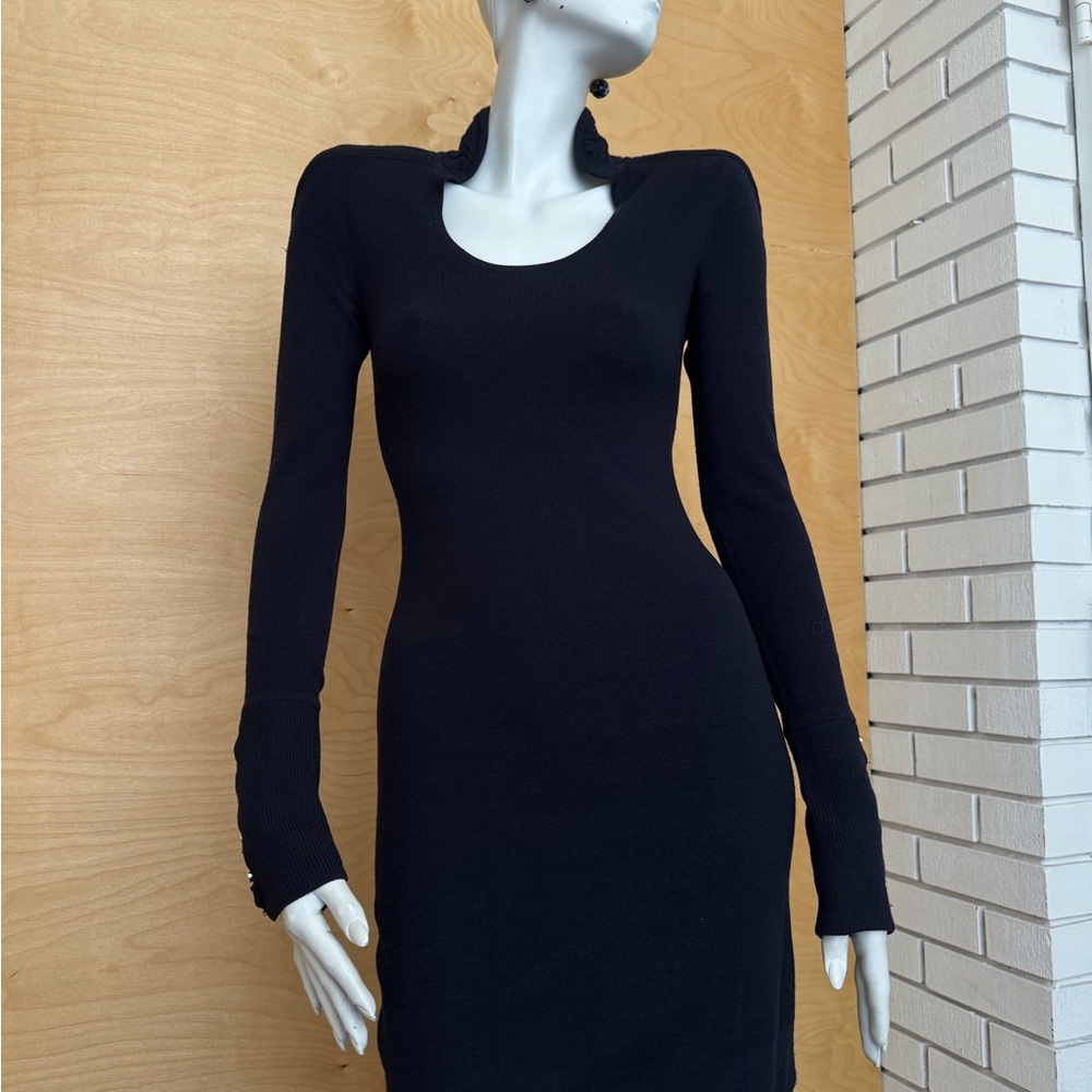Elegant Navy blue Long Sleeve Dress